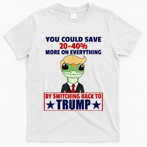 Funny Trump Gecko Switch Back To Trump Save More Republican Trump 2024 T-Shirt