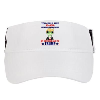 Funny Trump Gecko Switch Back To Trump Save More Republican Trump 2024 Adult Drive Performance Visor