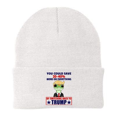 Funny Trump Gecko Switch Back To Trump Save More Republican Trump 2024 Knit Cap Winter Beanie