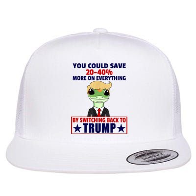 Funny Trump Gecko Switch Back To Trump Save More Republican Trump 2024 Flat Bill Trucker Hat