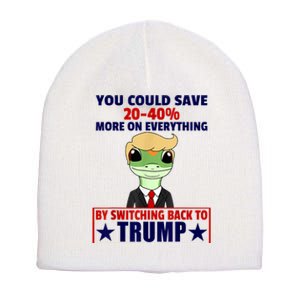 Funny Trump Gecko Switch Back To Trump Save More Republican Trump 2024 Short Acrylic Beanie