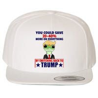 Funny Trump Gecko Switch Back To Trump Save More Republican Trump 2024 Wool Snapback Cap