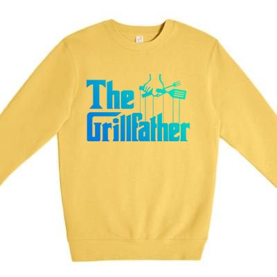 Funny The Grillfather Bbq Grill And Smoker Barbecue Chef Gift Premium Crewneck Sweatshirt