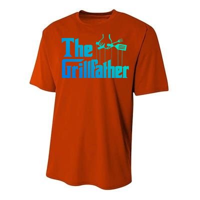 Funny The Grillfather Bbq Grill And Smoker Barbecue Chef Gift Performance Sprint T-Shirt