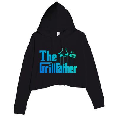 Funny The Grillfather Bbq Grill And Smoker Barbecue Chef Gift Crop Fleece Hoodie