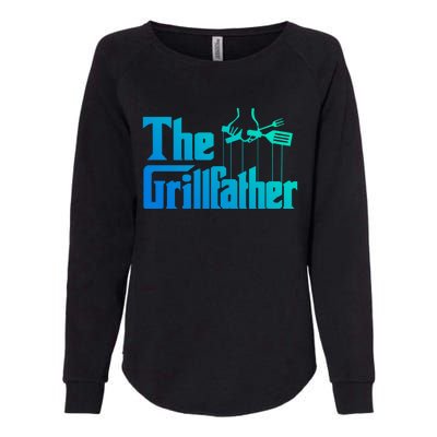 Funny The Grillfather Bbq Grill And Smoker Barbecue Chef Gift Womens California Wash Sweatshirt