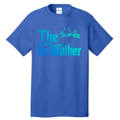 Funny The Grillfather Bbq Grill And Smoker Barbecue Chef Gift Tall T-Shirt