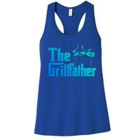 Funny The Grillfather Bbq Grill And Smoker Barbecue Chef Gift Women's Racerback Tank