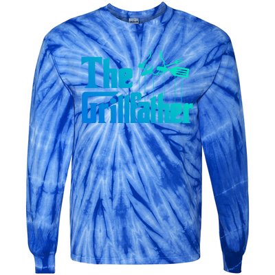 Funny The Grillfather Bbq Grill And Smoker Barbecue Chef Gift Tie-Dye Long Sleeve Shirt