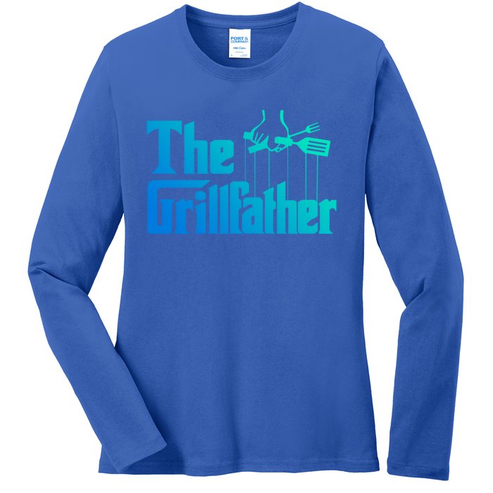 Funny The Grillfather Bbq Grill And Smoker Barbecue Chef Gift Ladies Long Sleeve Shirt