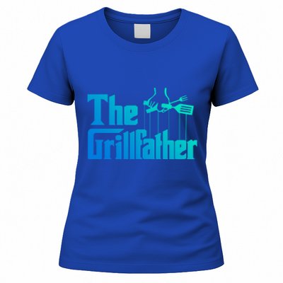 Funny The Grillfather Bbq Grill And Smoker Barbecue Chef Gift Women's T-Shirt