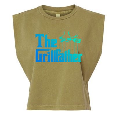 Funny The Grillfather Bbq Grill And Smoker Barbecue Chef Gift Garment-Dyed Women's Muscle Tee