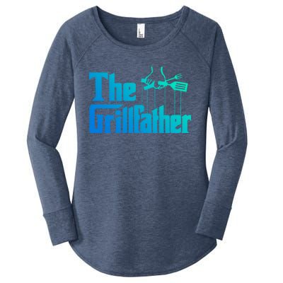 Funny The Grillfather Bbq Grill And Smoker Barbecue Chef Gift Women's Perfect Tri Tunic Long Sleeve Shirt