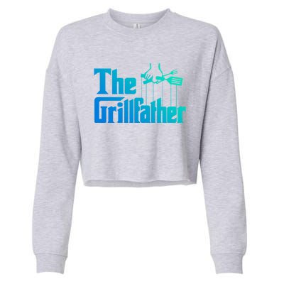 Funny The Grillfather Bbq Grill And Smoker Barbecue Chef Gift Cropped Pullover Crew