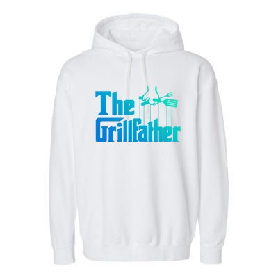 Funny The Grillfather Bbq Grill And Smoker Barbecue Chef Gift Garment-Dyed Fleece Hoodie