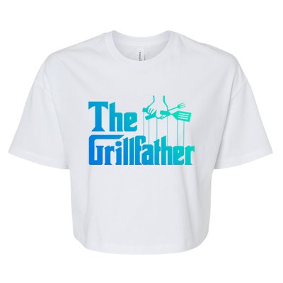 Funny The Grillfather Bbq Grill And Smoker Barbecue Chef Gift Bella+Canvas Jersey Crop Tee