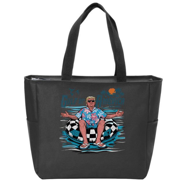 Funny Trump Gulf Of Us America 2025 Trump Merchandise Zip Tote Bag