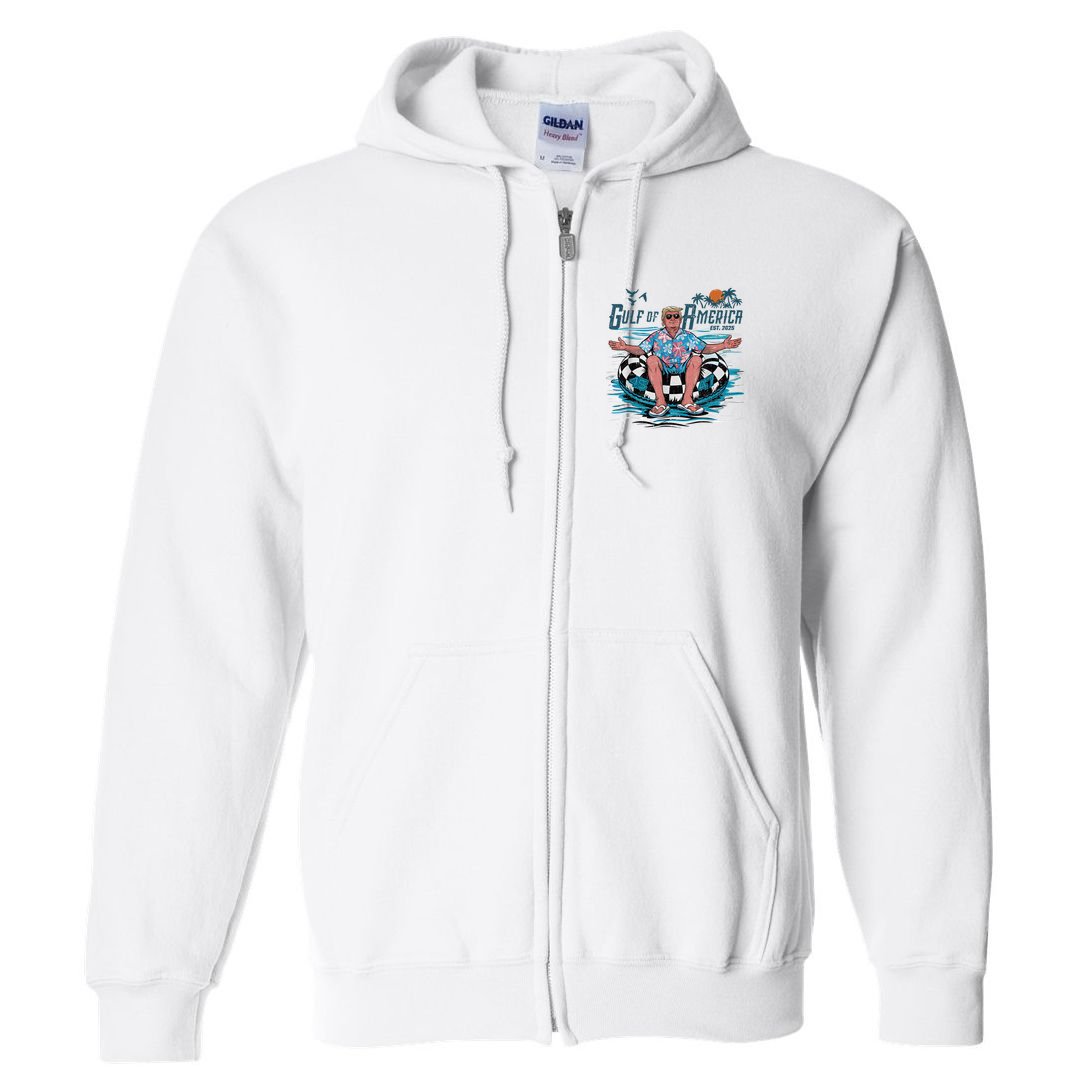 Funny Trump Gulf Of Us America 2025 Trump Merchandise Full Zip Hoodie