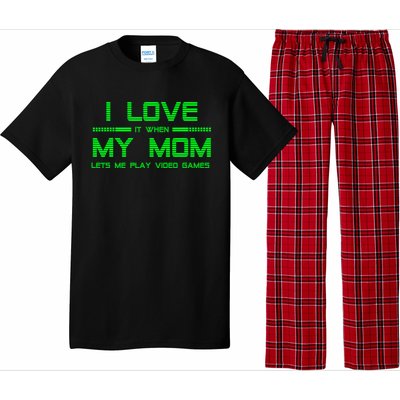 Funny Teen Gaming I Love My Mom Let's Me Play Game Gift Pajama Set