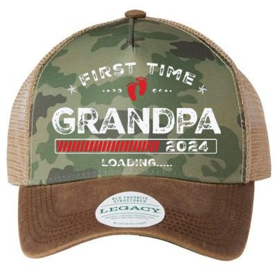 First Time Grandpa Est 2024 Loading Soon To Be Dad Grandpa Legacy Tie Dye Trucker Hat