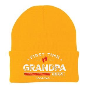 First Time Grandpa Est 2024 Loading Soon To Be Dad Grandpa Knit Cap Winter Beanie