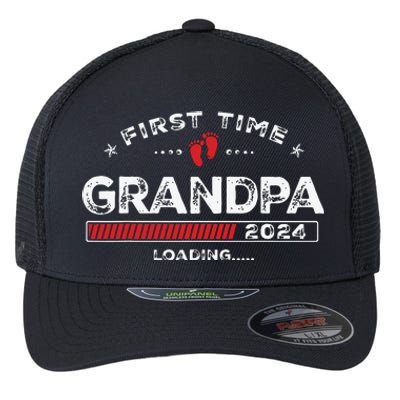 First Time Grandpa Est 2024 Loading Soon To Be Dad Grandpa Flexfit Unipanel Trucker Cap