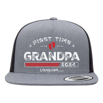 First Time Grandpa Est 2024 Loading Soon To Be Dad Grandpa Flat Bill Trucker Hat