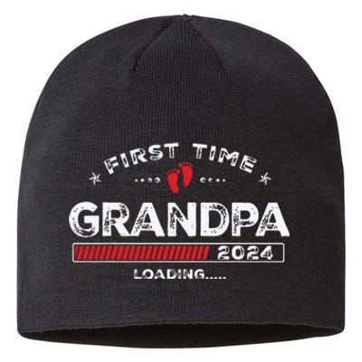 First Time Grandpa Est 2024 Loading Soon To Be Dad Grandpa Sustainable Beanie