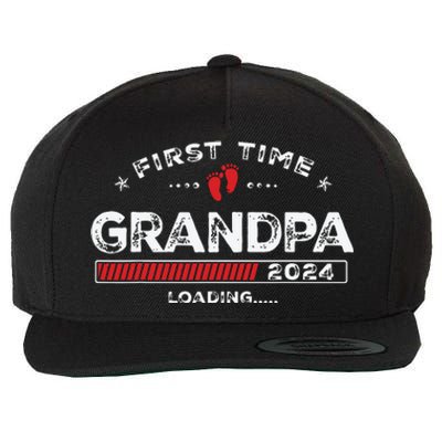 First Time Grandpa Est 2024 Loading Soon To Be Dad Grandpa Wool Snapback Cap