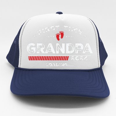 First Time Grandpa Est 2024 Loading Soon To Be Dad Grandpa Trucker Hat