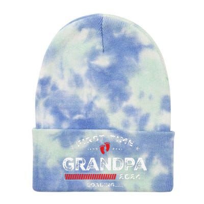 First Time Grandpa Est 2024 Loading Soon To Be Dad Grandpa Tie Dye 12in Knit Beanie