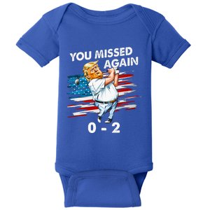 Funny Trump Golf Course Gunshots 02 Trump Is Safe Baby Bodysuit