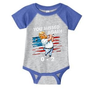 Funny Trump Golf Course Gunshots 02 Trump Is Safe Infant Baby Jersey Bodysuit