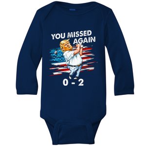 Funny Trump Golf Course Gunshots 02 Trump Is Safe Baby Long Sleeve Bodysuit