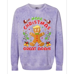 Funny Trump Gingerbread Man Make Christmas Great Again 2024 Colorblast Crewneck Sweatshirt