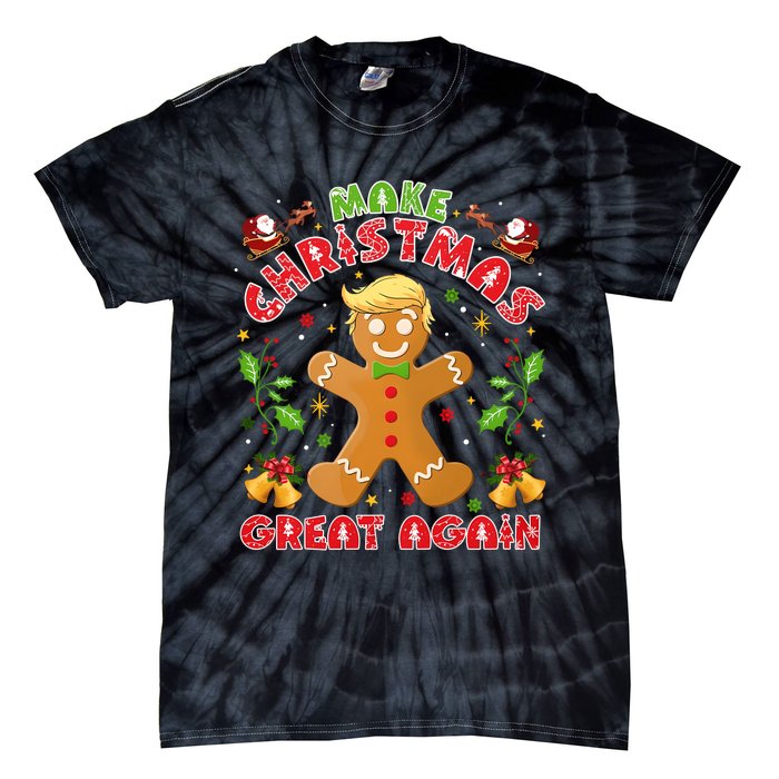 Funny Trump Gingerbread Man Make Christmas Great Again 2024 Tie-Dye T-Shirt