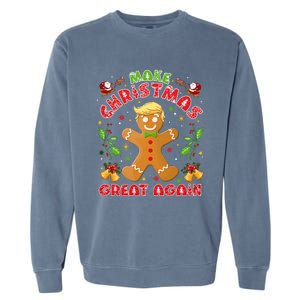 Funny Trump Gingerbread Man Make Christmas Great Again 2024 Garment-Dyed Sweatshirt