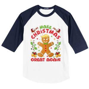 Funny Trump Gingerbread Man Make Christmas Great Again 2024 Baseball Sleeve Shirt