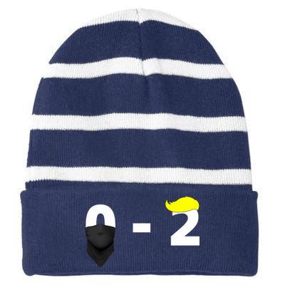 Funny Trump Golf Course Gunshots 02 Trump Is Safe Striped Beanie with Solid Band