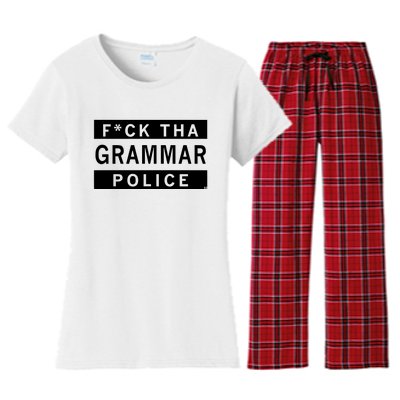 Fuck Tha Grammar Police Women's Flannel Pajama Set