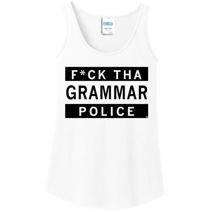 Fuck Tha Grammar Police Ladies Essential Tank