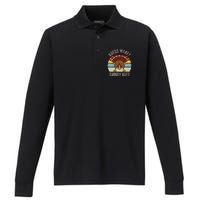 Funny Thanksgiving Guess What Turkey Butt Performance Long Sleeve Polo