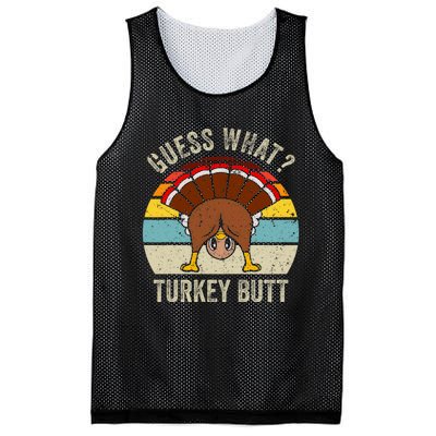 Funny Thanksgiving Guess What Turkey Butt Mesh Reversible Basketball Jersey Tank