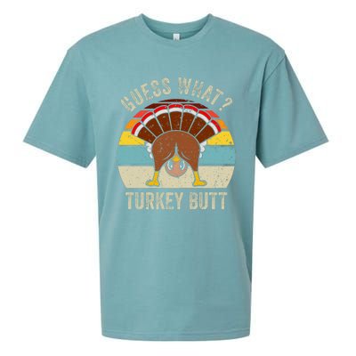 Funny Thanksgiving Guess What Turkey Butt Sueded Cloud Jersey T-Shirt