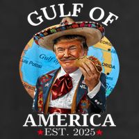 Funny Trump Gulf Of Us America Est 2025 7 Panel Mesh Trucker Snapback Hat