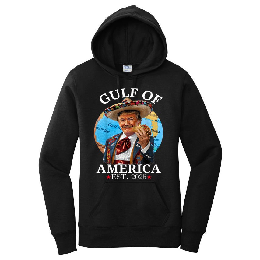Funny Trump Gulf Of Us America Est 2025 Women's Pullover Hoodie