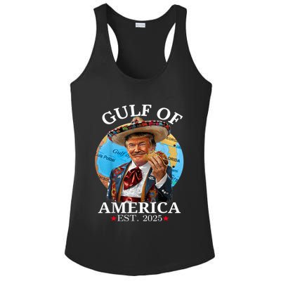 Funny Trump Gulf Of Us America Est 2025 Ladies PosiCharge Competitor Racerback Tank