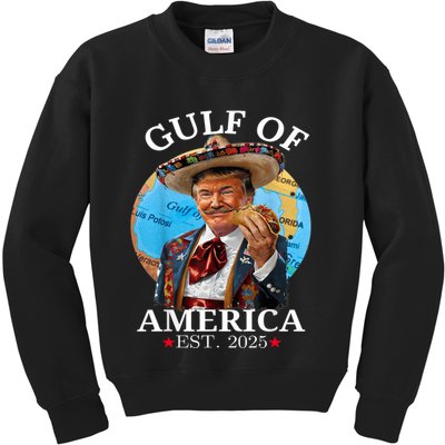 Funny Trump Gulf Of Us America Est 2025 Kids Sweatshirt