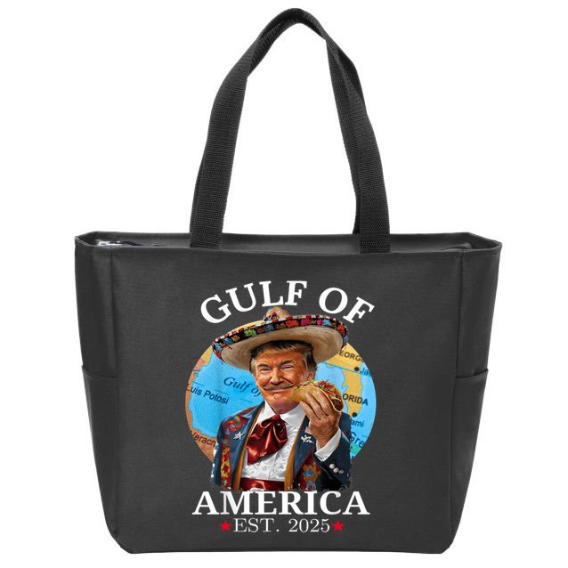 Funny Trump Gulf Of Us America Est 2025 Zip Tote Bag