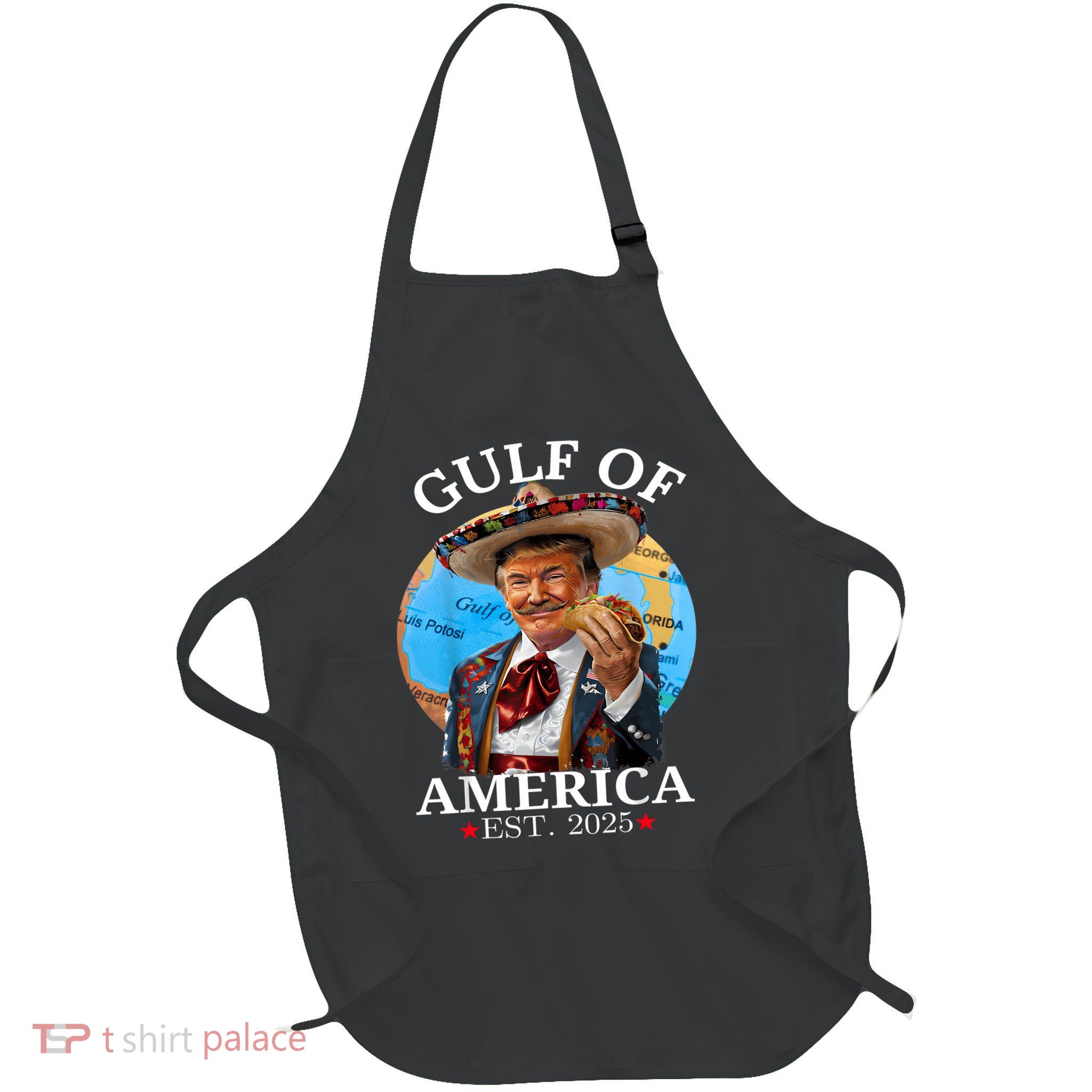 Funny Trump Gulf Of Us America Est 2025 Full-Length Apron With Pockets